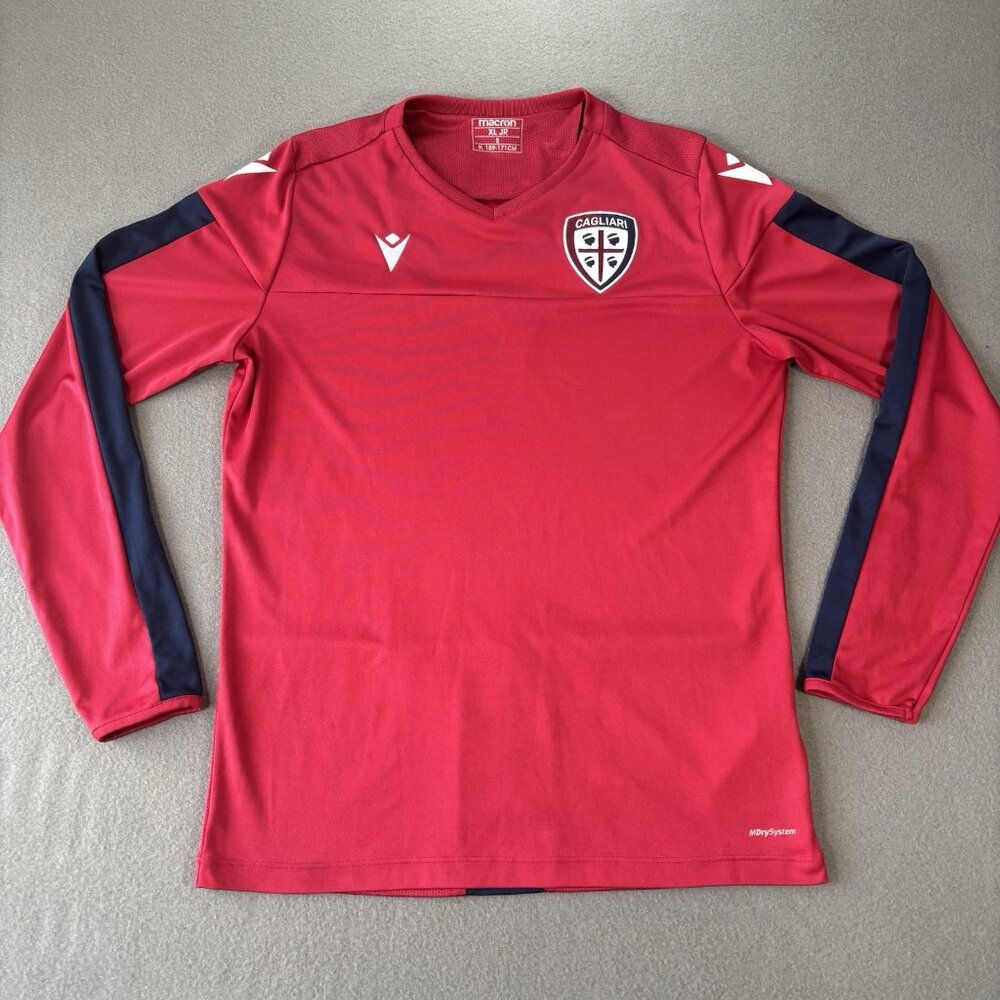 Cagliari Calcio Soccer Football‎ Macron Long Sleeve Jersey Junior XL FIFA Foot